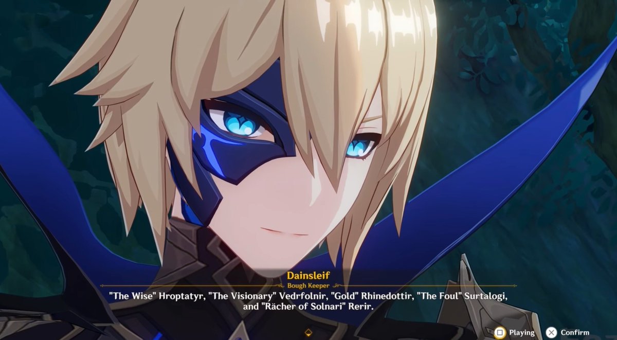 khaenriarchive's tweet photo. Camera angles when Dainsleif lists the sinners in 4.7 :
Hroptatýr - Dainsleif's eye
Vedrfolnir - Dainsleif's face
Rhinedottir - the water in front of Dainsleif
Surtalogi and Rerir - the moon https://t.co/T1E39orMJa