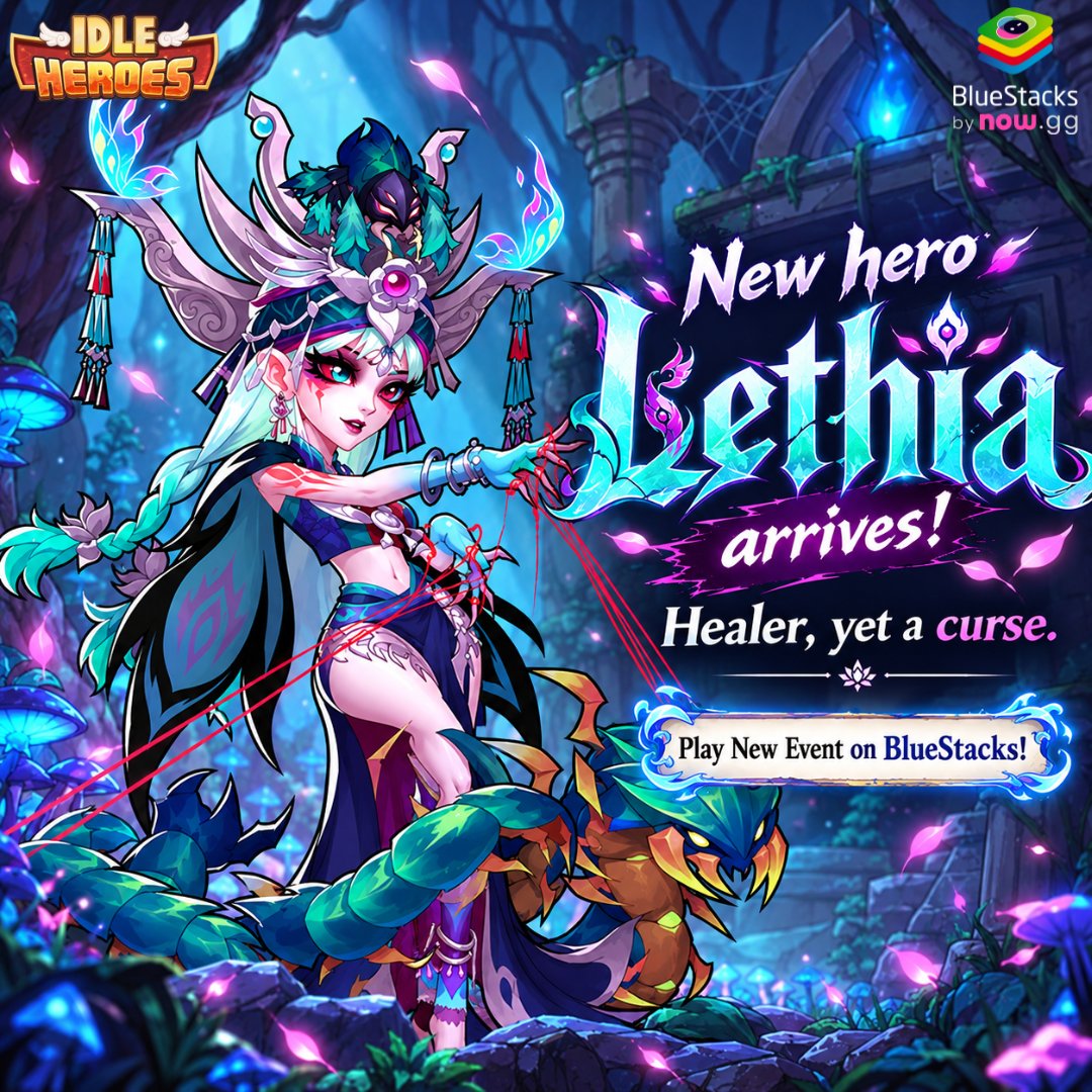 bluestacksinc's tweet photo. 🐍 2X 5-STAR ODDS ARE LIVE IN IDLE HEROES AND LETHIA THE CURSED HEALER HAS OFFICIALLY ARRIVED! 💫

Burning through scroll stockpiles right now. Daily login 

[Check First Comment For link ]

#idleheroes #patchnotes #アイヒロ🐸 #아이들히어로즈 #모바일게임 https://t.co/uHDjWrQwMg