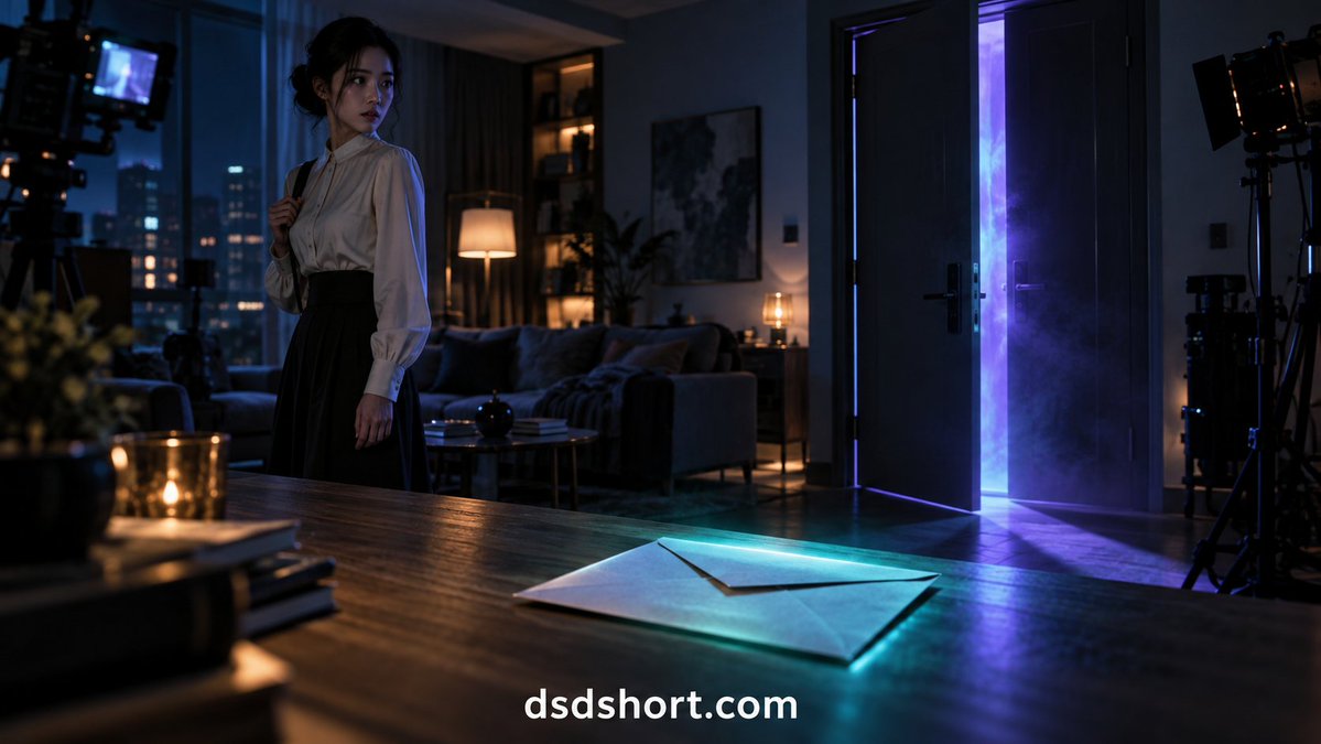 DSDAIFactory's tweet photo. AI短剧的开场，不必急着塞满信息。

先用一个明确动作制造问题：门自己打开、角色突然停步，或桌上多出一封信。观众先产生疑问，后面的世界观才有位置。

视觉生成之前，先把第一镜的冲突写清楚。

#AI视频 #AI短剧 #短剧创作 https://t.co/ThObeSG9oM
