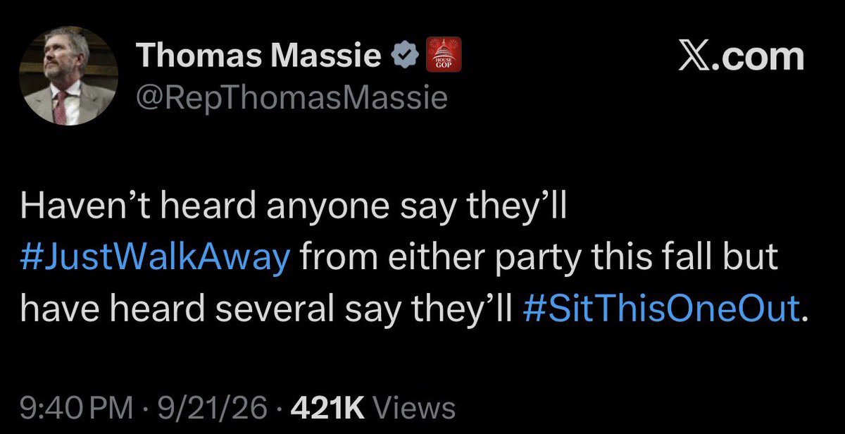 03MarineGrunt's tweet photo. For the last week, whenever I came across a doomer that’s sitting out of midterms, I searched their page for a specific word. 
It turns out ~95% of the them are Massie supporters

I’m just sharing a fact, so don’t attack me. And never blindly believe tweets, you can check for yourself

The pine cone cult, ladies and gentleman 🤷🏻‍♂️