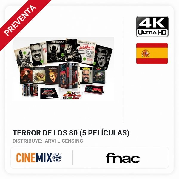 cinemix_es's tweet photo. ‼️ PREVENTA

La Colección de Steelbooks en 4K+Bluray de Terror de los 80 (5 Películas) ya en Fnac

▶️ https://t.co/wAF5PcbBWo https://t.co/N8U7cYqb9t