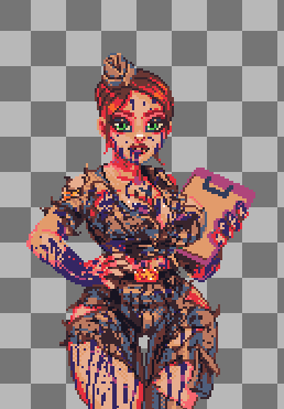 Chertovskee's tweet photo. No matter how covered Tonya is in the oil of the robots she’s killed, her reports always remain clean and clear.

#indiegame #pixelgame #gamejam https://t.co/LjbvQtRGO1