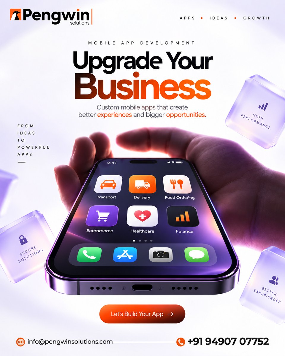 PengwinSOLN's tweet photo. Power your business growth with a custom-built mobile app

From transport and delivery to Ecommerce, healthcare, and finance — custom mobile apps can help businesses create better experiences and unlock new opportunities

#MobileAppDevelopment #AppDevelopment #iosAppDevelopment https://t.co/D8BXvQgdYw