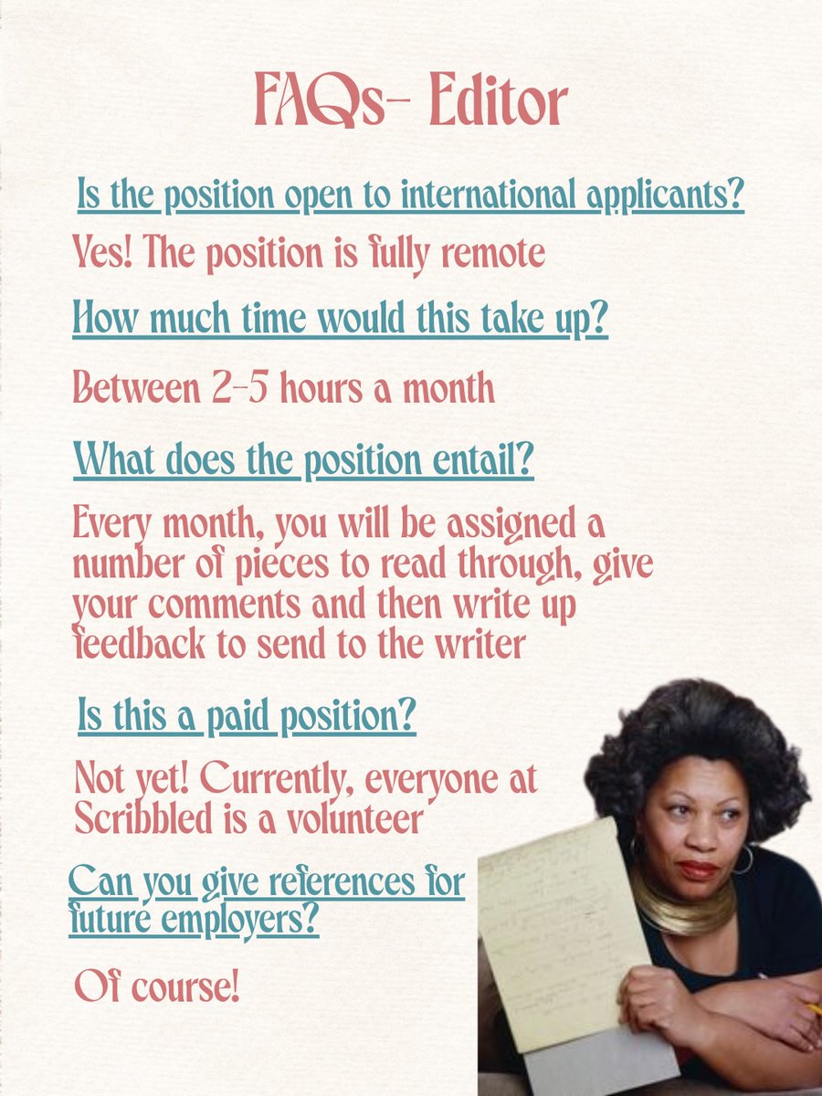 ReynaBuschnn's tweet photo. Join the Scribbled Team! We’re hiring editors to review community submissions and designers to create engaging graphics. Apply by midnight on 31 August. Submissions reopen 1 September. https://t.co/GmkvqmE0Z2