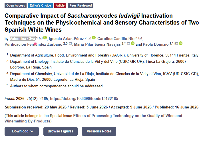 Foods_MDPI's tweet photo. #mdpifoods🔥🔥#Editor’s #Choice Article
📚Comparative Impact of #Saccharomycodesludwigii Inactivation Techniques on the Physicochemical and #Sensory Characteristics of Two Spanish White #Wines by Valentina Civa et al.
🔗https://t.co/vP1uqNNiJG https://t.co/QyqRfKbVRN