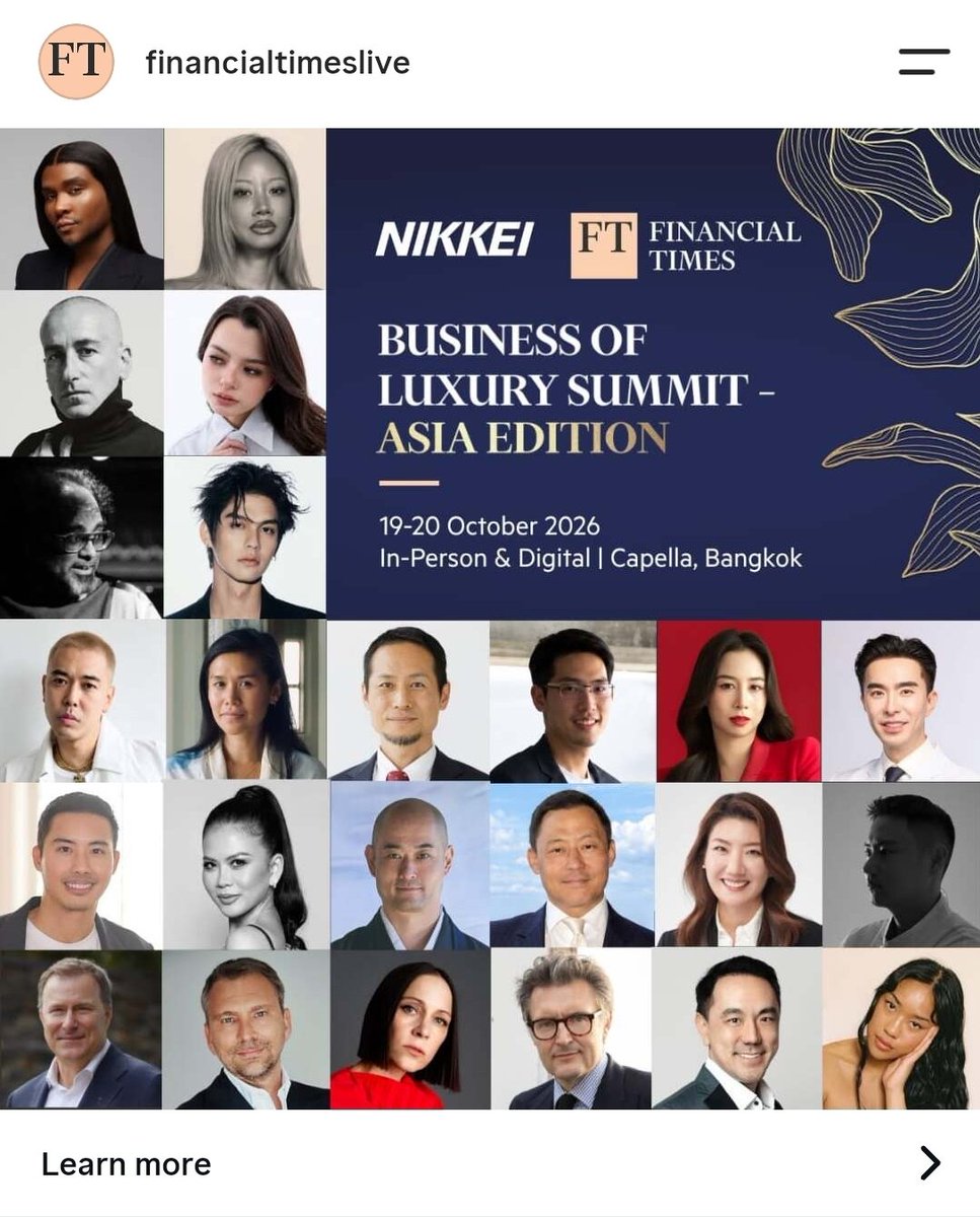 AchaomCm's tweet photo. Meet the leaders shaping the next era of luxury. Two days of insight, ideas and valuable connections. 19-20 October 2026 | Bangkok.

#FinancialTimes #FTLuxury
#beckysangels #beckyarmstrong 
#BeckyEntertainment https://t.co/5Mt65IZpUb