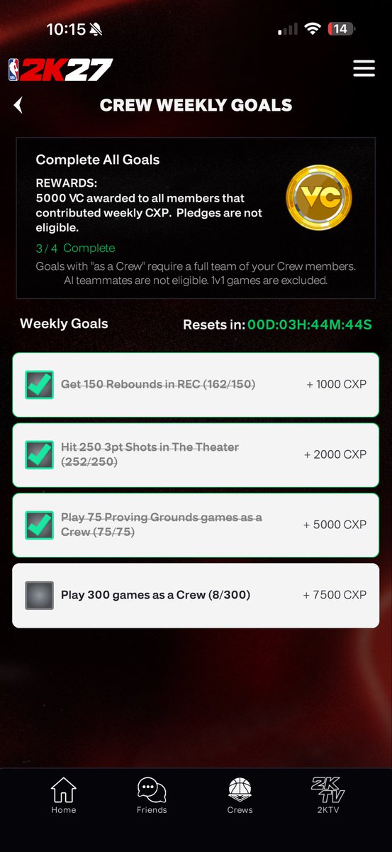 Ulises98k's tweet photo. Any group looking for a crew ? We have alot of solo members so weekly challenges that require crew games always takes forever.

#nba2k27 #2k27 #2k27Crew https://t.co/anKPAn2zlh