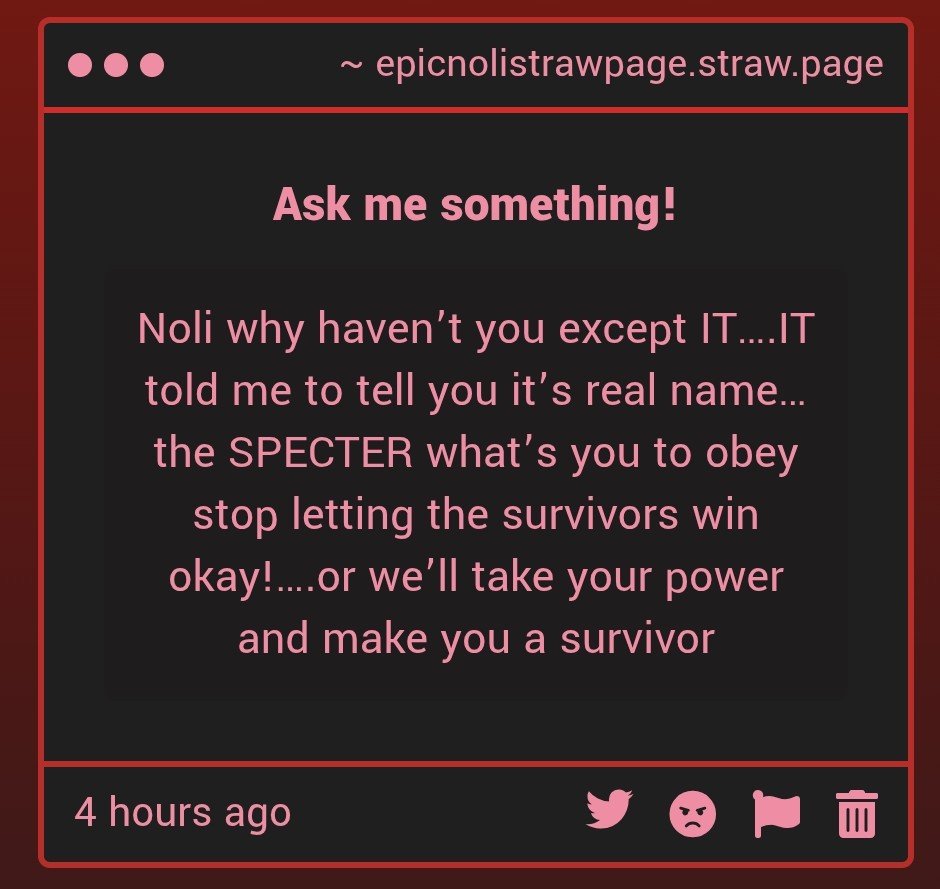 NOLI2937's tweet photo. NOO FUCK NOOO
NONONONONONOO
NINONONONOO
ILL DO BETTER I SWEAR
PLEASE MAN ILL DO ANYTHING
IM SCARED WHO ARE YOU </3 https://t.co/7mK2Oq4GqA