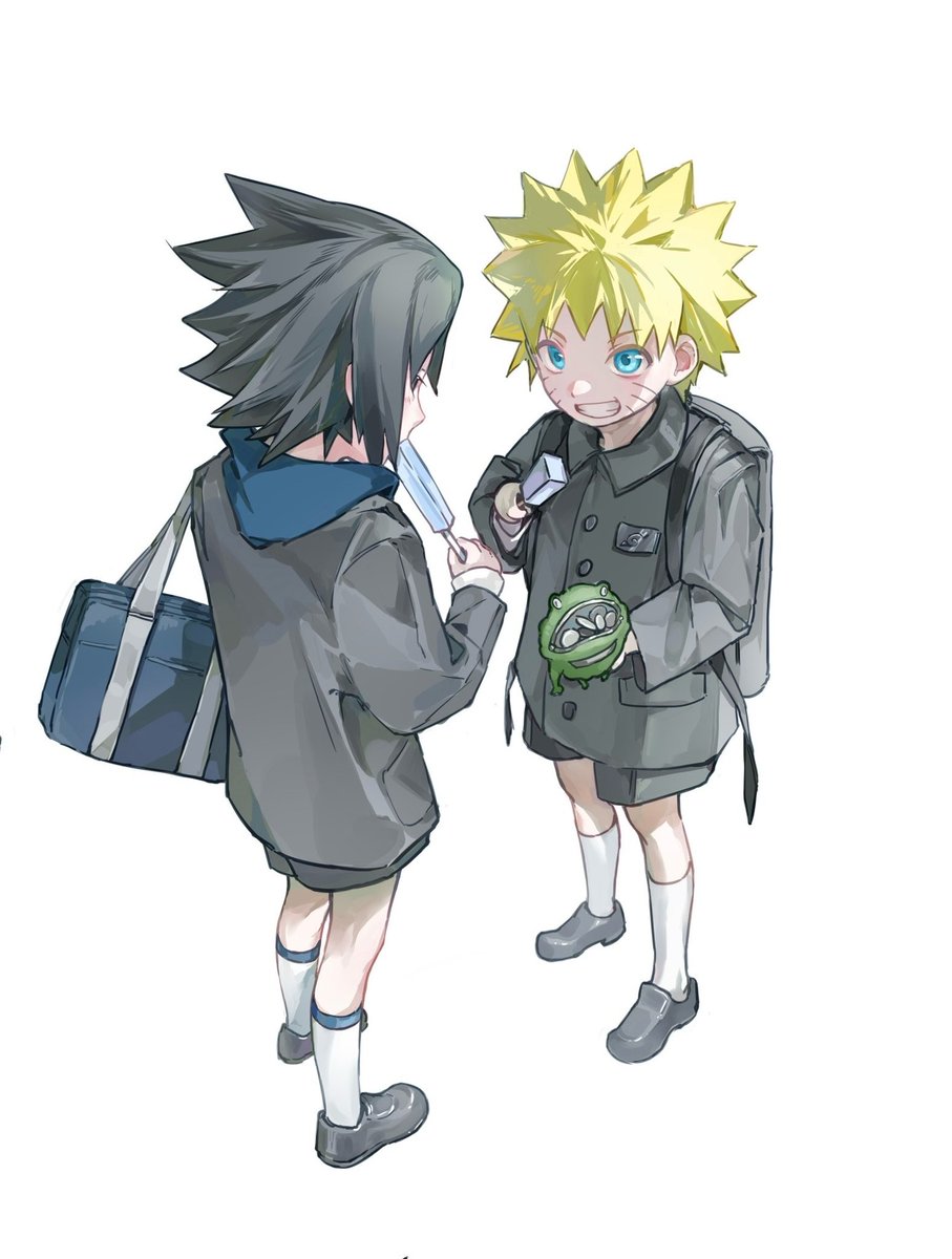 kimokig's tweet photo. 一起上学吧 
但是蛮久以前的了有许多问题
#sasunaru #サスナル https://t.co/GQPeDtGjiL