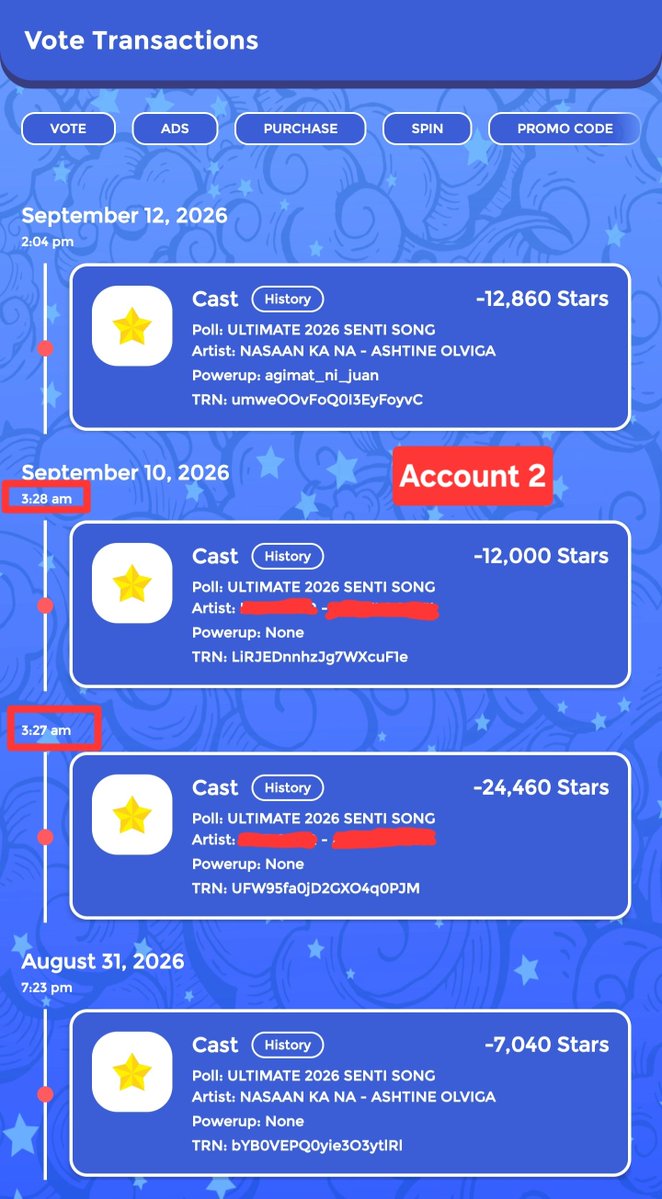 psashdres's tweet photo. SHARE KO LANG, sorry medjo long. 
This is not to start anything, but simply so people know what happened.

On Sept 10, four of my JC accounts were accessed without my permission. The stars we worked hard to collect through daily spins, including stars purchased during the sale, were emptied and cast to another nominee. 1,924,870 stars in total.

What made it worse? It was done by someone who used to be part of our community and who's part of the voting team I belonged to, which is now inactive. That person knew exactly how much time, effort, and coordination goes into every star.

After work, I would spend time doing daily spins and helping with the voting efforts. Seeing those accounts at zero and the transaction history showing where the stars went was heartbreaking.

I spoke with SSAD and the V-Team admins @phebzmei @orinjenblu_ @aafora143 and we made the decision to keep it within the group until voting ended.

We could've let it break us. Instead, it made us more determined.

I told the team: “WHATEVER IT TAKES, IPAPANALO NATIN SI ASHTINE.”

And we did.

We still won the voting poll for Ashtine. 💙🏆

And perhaps that's the part worth remembering.

You can take the stars we spent time to collect.
You can change the numbers for a moment.
But you cannot take away the determination of a team that refuses to give up.

To the ex-Keeper who did it: you may have taken 1,924,870 stars that day.

But you didn't take the win.

We still got the win for Ashtine. 💙🏆