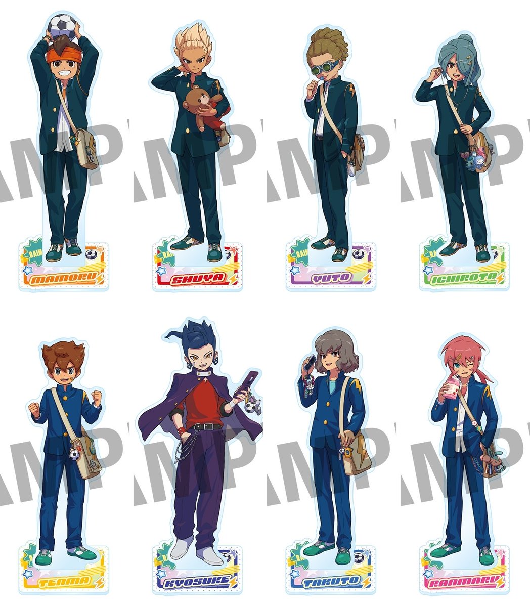 inazuma_check's tweet photo. 平成ポップver.の描き下ろしグッズが登場！

【イナズマイレブン 英雄たちのヴィクトリーロード アクリルスタンド 平成ポップver.】

円堂守、豪炎寺修也、鬼道有人、松風天馬など8種をラインナップ✨

2026年12月発売予定

アニメイトオンラインで予約開始！
https://t.co/5HxlnmLcEl https://t.co/v8QAvZqpsh