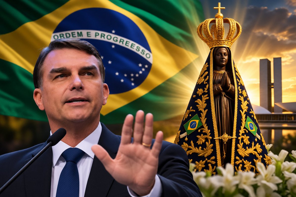 drpaulofaria22's tweet photo. FLÁVIO BOLSONARO DESMENTE QUE PRETENDA RETIRAR NOSSA SENHORA APARECIDA COMO PADROEIRA DO BRASIL

Por Paulo Faria

O candidato à Presidência Flávio Bolsonaro (PL) desmentiu, na noite desta quinta-feira (24), publicações que passaram a circular nas redes sociais afirmando que ele pretenderia retirar de Nossa Senhora Aparecida o título de Padroeira do Brasil caso seja eleito.

Segundo a CNN Brasil, não há declaração pública de Flávio Bolsonaro defendendo a retirada do título.  Mas, como toda narrativa levantada, surgiram acusações nesse sentido.

A controvérsia surgiu após sua promessa, feita durante a campanha, de que um de seus primeiros atos na Presidência seria declarar que “o Brasil é do Senhor Jesus Cristo”. 

A partir dessa fala, começaram a circular interpretações de que a medida atingiria o reconhecimento de Nossa Senhora Aparecida como Padroeira do Brasil.

Flávio reagiu diretamente em vídeo: “Isso é uma grande mentira. Não tem pé nem cabeça. Não existe esse projeto.” 

O presidenciável ainda classificou a informação como “fake news” e atribuiu sua disseminação a adversários ligados ao PT. 

Na legenda da publicação, acrescentou: “Respeito todas as religiões e também quem não tem religião!”.

Nossa Senhora Aparecida permanece reconhecida como Padroeira do Brasil. A Lei nº 6.802/1980 estabelece 12 de outubro como feriado nacional para culto público e oficial à santa, expressamente denominada no texto legal como “Padroeira do Brasil”.

Portanto, até o momento, não há - e nem haverá - proposta apresentada por Flávio Bolsonaro para retirar o título de Nossa Senhora Aparecida. 

O que existe é uma declaração religiosa do candidato sobre Jesus Cristo, da qual terceiros passaram a extrair uma consequência que ele afirma não fazer parte de seu programa ou de seus planos.