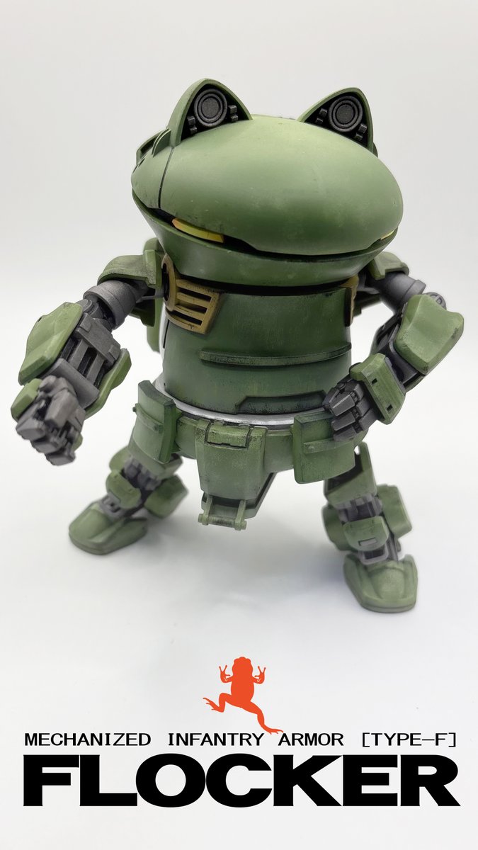 TZK_works's tweet photo. #お昼休みに一枚だけ模型写真を貼ろう

こう見えて結構動きます🐸
ポーズを付けると、ちょっと生意気そうw

■1/24 #フロッカー
BOOTHで販売中です😊
https://t.co/35hy6kkX6o https://t.co/5Io4GHmlCO