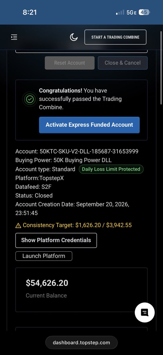 QuietlyPaid_'s tweet photo. Thank you for making things right @Topstep @AskTopstep .. went WAY over my 55% consistency rule the day of the outage and they still let me get funded 🙏🏼 thanks https://t.co/HZS3P30lcI
