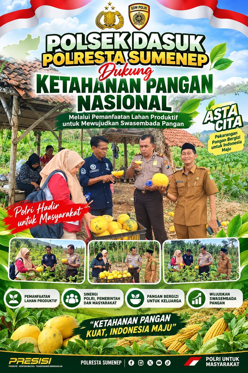PPrenduan4122's tweet photo. #astacita
#polripresisi
#polriuntukmasyarakat
#swasembadapangan
#ketahananpangan
#ketahananpanganpoldajatim
#divhumaspolri
#birosdmpoldajatim #bidhumaspoldajatim
#polrestasumenep
#kabupatensumenep https://t.co/jXtZZO0NOJ