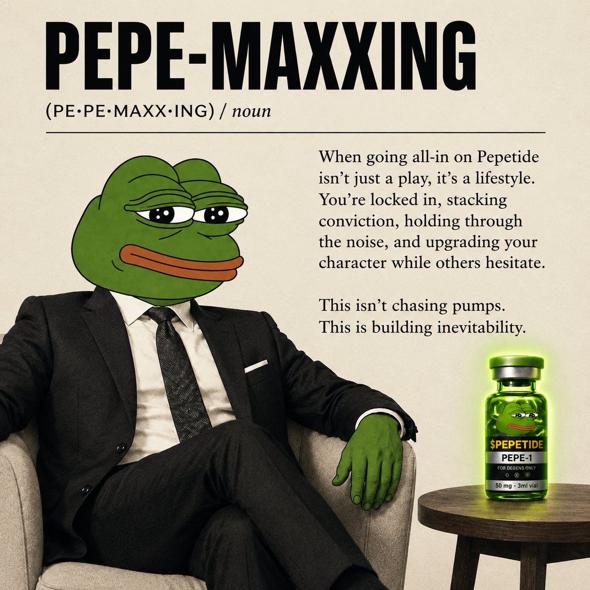 Pepetidestonk's tweet photo. $PEPETIDE holders are pepe-maxxing 🐸 https://t.co/KDlBJTXaCp