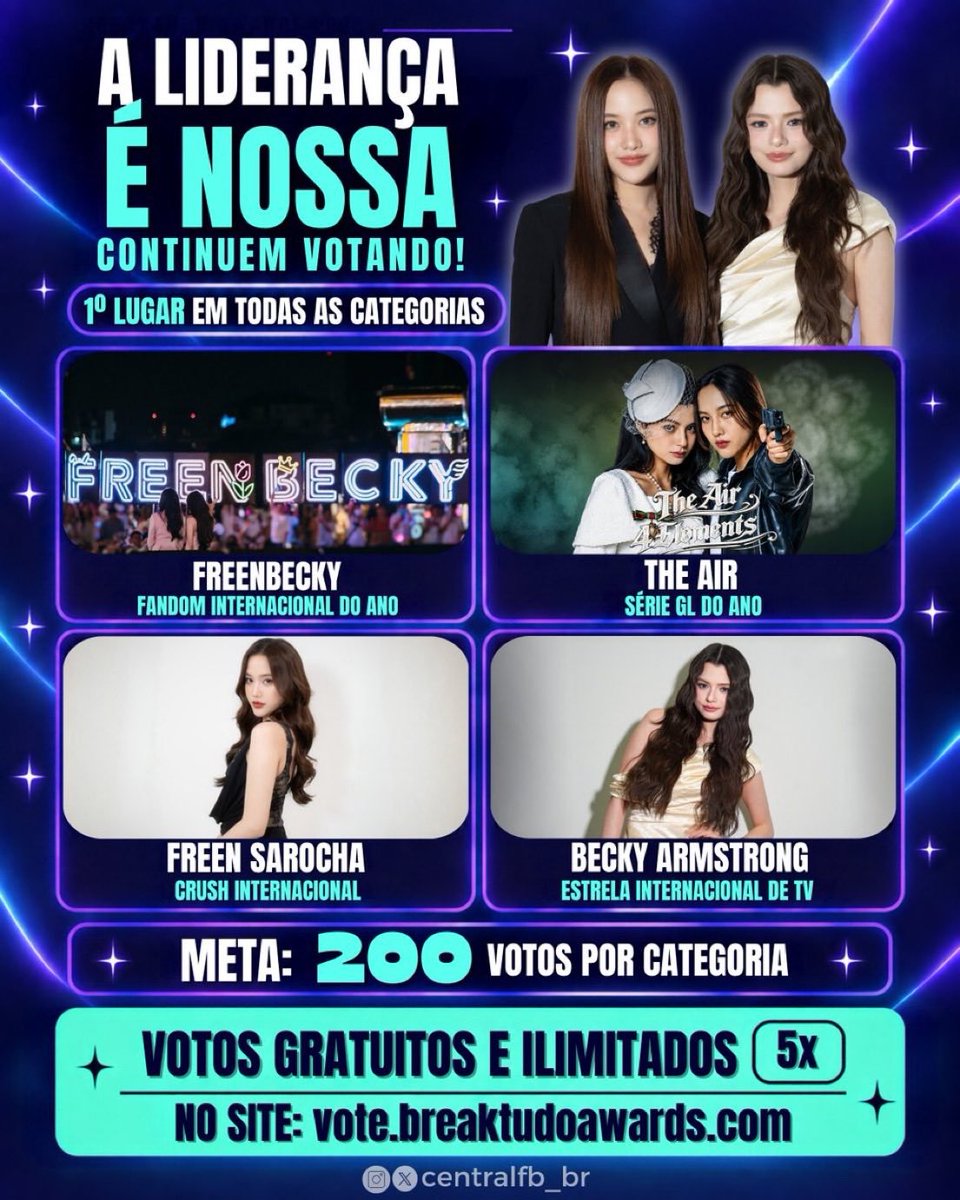 Alexand64455975's tweet photo. 📢Continuem a votar e se juntem as mutiroes da @conexao_fb 

🤍FB-Fandom Internacional do Ano
https://t.co/K0i2ntra0M
🎬The Air-Série GL do Ano
https://t.co/ppH3fbHtkg
🌷Freen-Crush Internacional
https://t.co/HFYa8KaAKI
🪽 Becky-Estrela Internacional de TV
https://t.co/rbTjyUYyxP https://t.co/OjJPhMuFFO