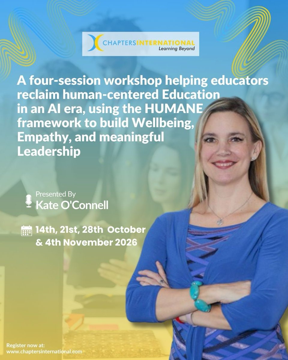 ChaptersInt's tweet photo. Join Kate O'Connell for a transformative 4-session workshop on 14th, 21st, 28th October &amp; 4th November 2026.
Register now
https://t.co/S6KmZzPIFC https://t.co/sUcQP1BaRg