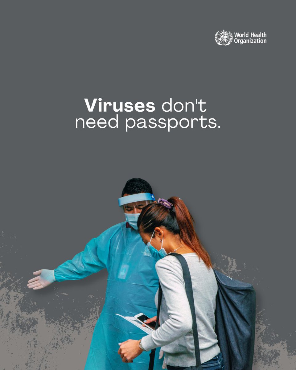 WHO's tweet photo. In today’s interconnected world, an outbreak anywhere can become a threat everywhere.  
 
Viruses don't stop at borders. Neither can our response. 
 
Health security is a shared responsibility, powered by investment and collaboration. https://t.co/KcIpbUDD75