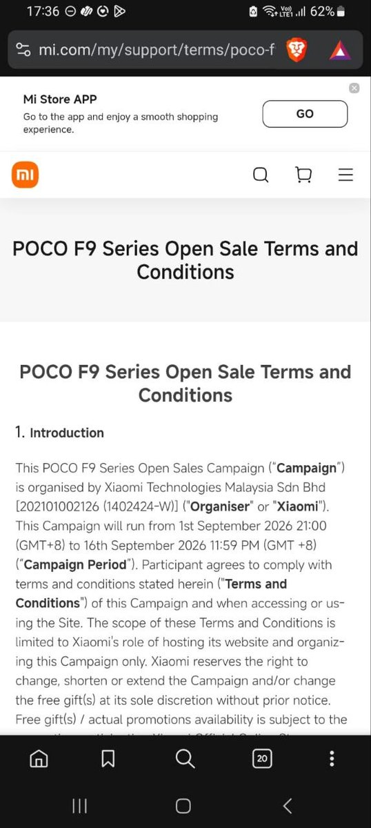 thiaguonline's tweet photo. So disappointed & ashamed by act of @Xiaomi
i purchased #PocoF9Ultra Order#5260911395922267
on 11thSep
@XiaomiMalaysia failed to keep their promise of FREE GIFT as advertised.Customer service giving stories.When clear AD is given in their website.Why cheat customer? #FAKEPROMISE https://t.co/6allWV7eQ5