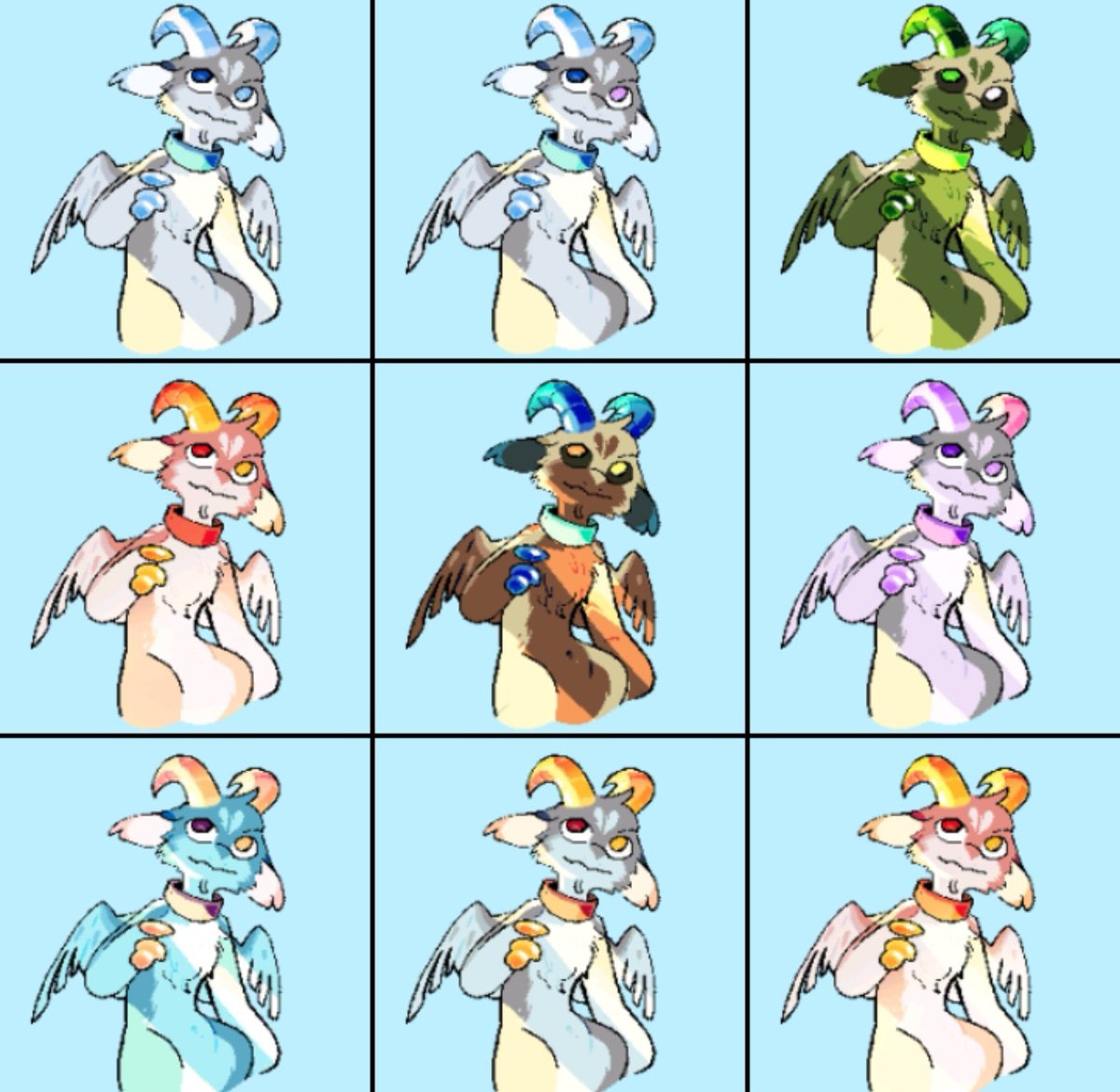 windigoft's tweet photo. Este chico me gusta tanto, que tengo toda una carpeta de sus posibles paletas de colores XD

#furryart #dragon 
#furrydragon #furrygoat https://t.co/0uQeHWEnfI
