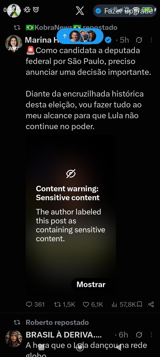 AWillian762's tweet photo. @marinahelenabr Sua campanha está chegando assim minha nobre @marinahelenabr o sistema está limitando toda e qualquer campanha ou vídeo que fale contra os absurdos e abusos deste desgoverno e a organização criminosa de toga que esta roubando e destruindo o Brasil. https://t.co/jjop3L2Cso