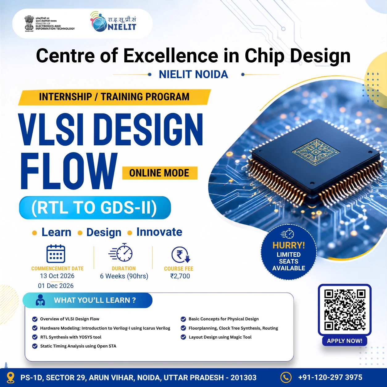 NIELIT CoE Noida on X: "Limited Seats left. Hurry up! Online Internship ...