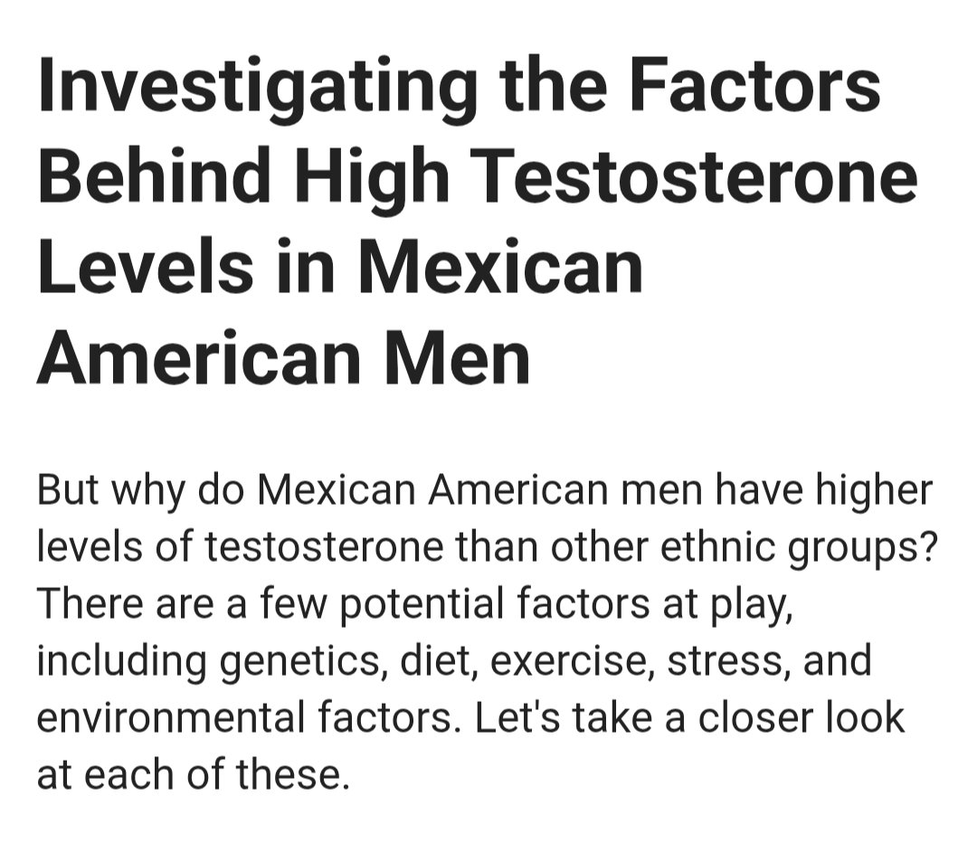 MrDrifter's tweet photo. I think the reason why paisa men in Mexico are so effeminate now is because the most masculine men already moved to the United States. Chicanos have higher testosterone than all other groups in America. That's why back in Mexico it's the women who govern, not men. https://t.co/UAKDm4Jmo9