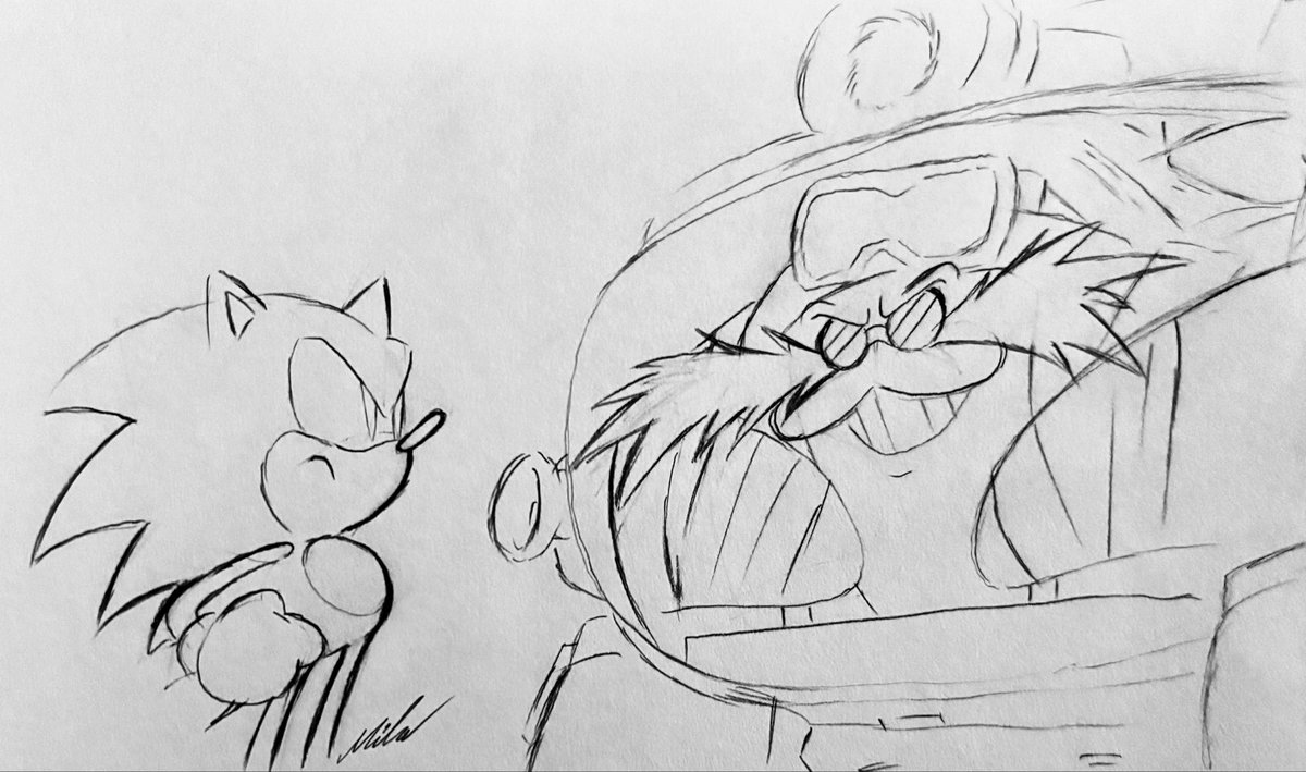 supermilobros's tweet photo. ~Sonic vs Dr. Big Man~ https://t.co/6qV2xFbiWo