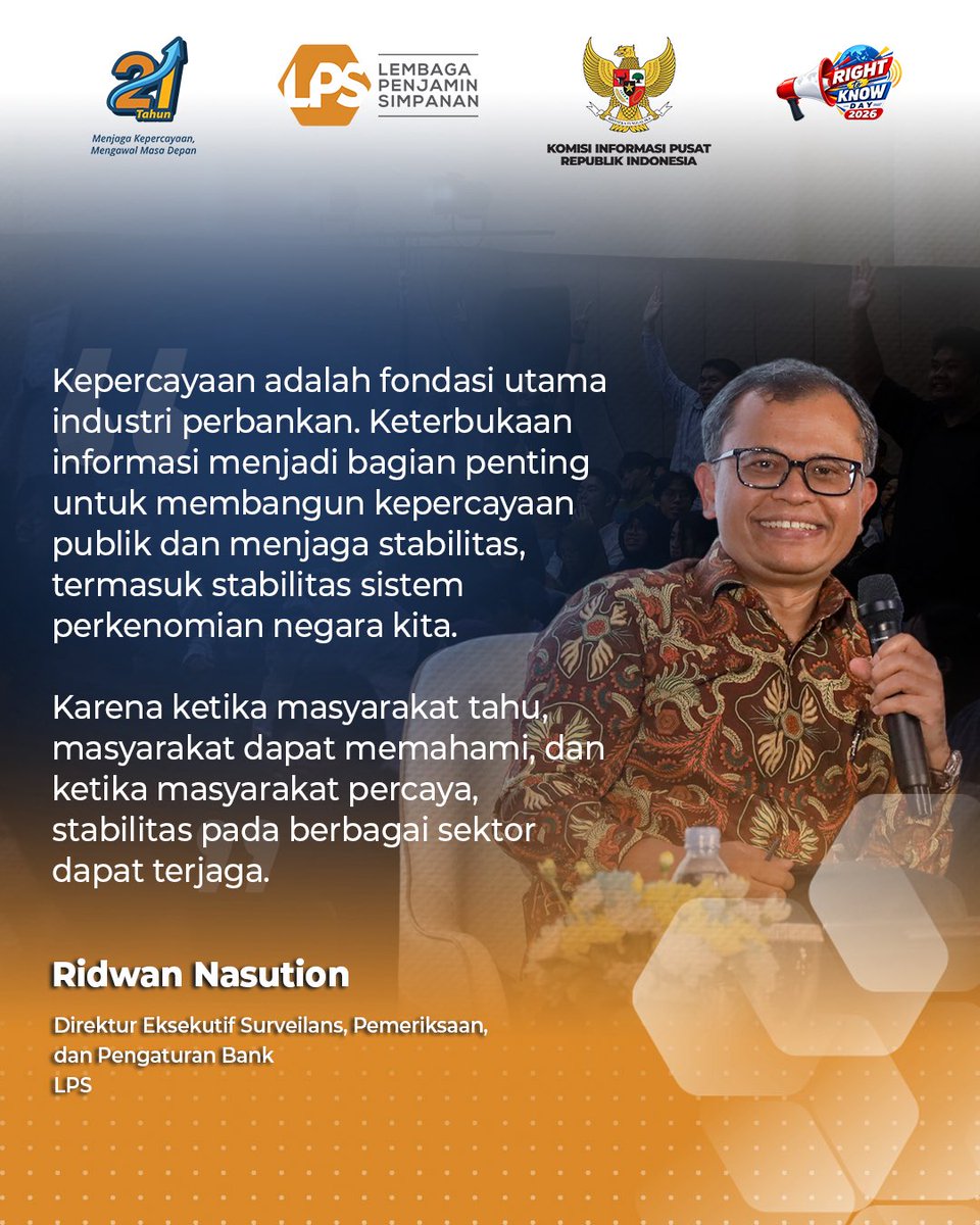 lps_idic's tweet photo. Dalam rangka memperingati Hari Hak untuk Tahu Sedunia yang diperingati setiap tanggal 28 September, LPS bersama KIP RI berkolaborasi bersama Nusantara TV dan Universitas Indonesia menghadirkan kegiatan literasi keuangan dan keterbukaan informasi bagi sekitar 800 mahasiswa Universitas Indonesia.
