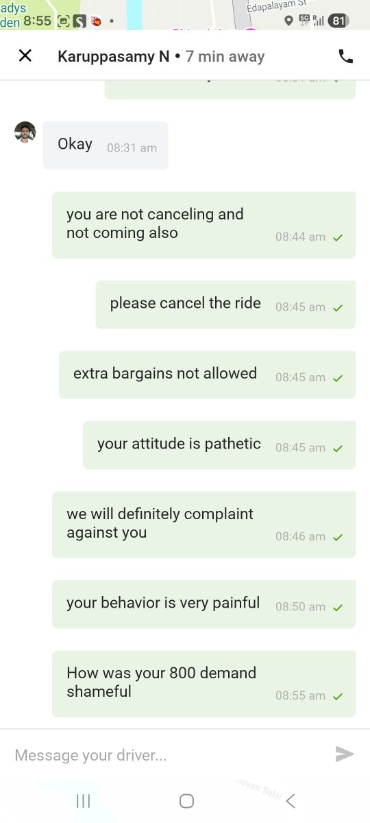 Balikaran420985's tweet photo. @Olacabs @ola_supports @Ola_Chennai 
See the deeds of driver https://t.co/2CVNHSmTO4