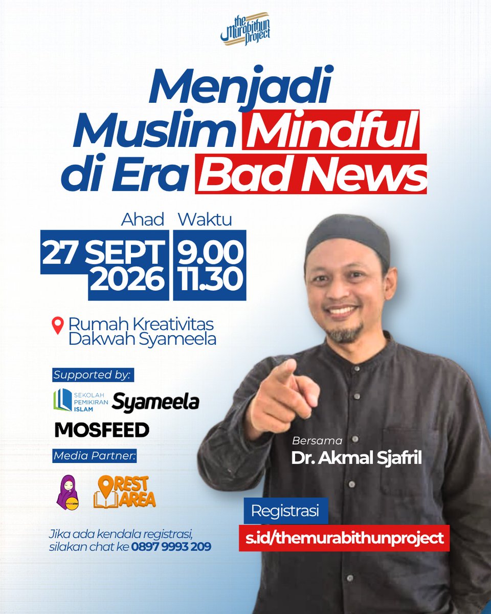 malakmalakmal's tweet photo. Yang lagi rame, insya Allah kita gali di #TheMurabithunProject, Ahad (27/09) besok, di Bekasi! Daftar ke https://t.co/N6TxwBFq7X ya... https://t.co/8mMoyiDrzG