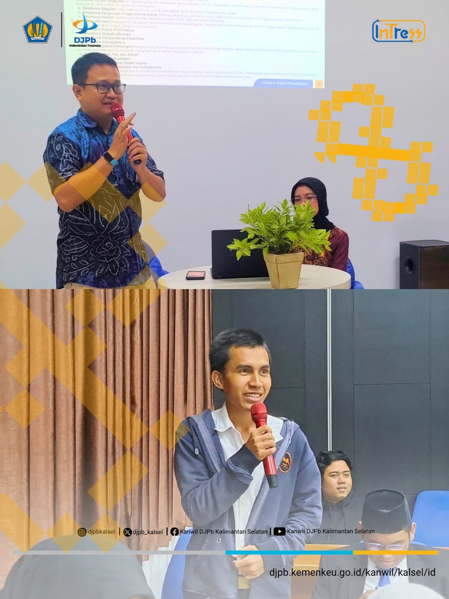djpb_kalsel's tweet photo. Kanwil DJPb Kalsel menggelar mini diseminasi bersama mahasiswa ULM untuk membahas kebijakan Transfer ke Daerah (TKD), pengelolaan keuangan negara dan daerah, serta peran fiskal dalam mendukung pembangunan berkelanjutan di daerah. https://t.co/L1Yo8X2CGF