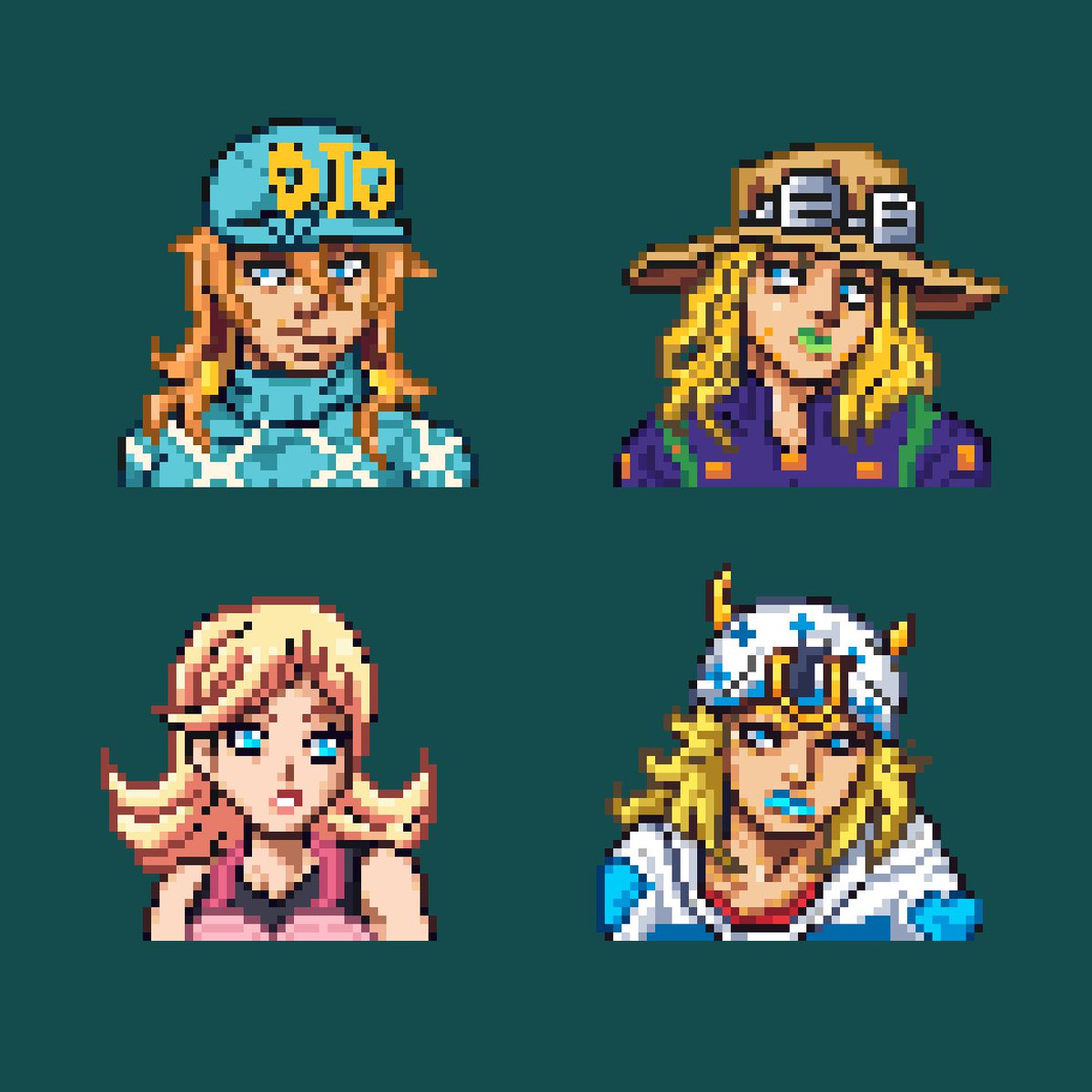 maruimau's tweet photo. JOJO SBR TODAY
#jjba #sbr #pixelartㅤ https://t.co/JZkyWfOwpo