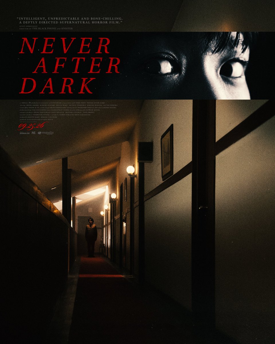DiscussingFilm's tweet photo. ‘NEVER AFTER DARK’, a new Japanese horror film, releases in theaters this week in NY and LA.

• Directed by Dave Boyle and starring Moeka Hoshi (Shōgun)

• Follows a traveling psychic who helps lost souls cross over https://t.co/EuiBHeqN47