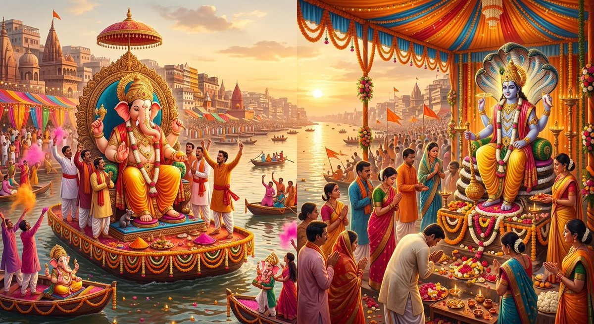 Surendr21804510's tweet photo. "भगवान विष्णु और श्री गणेश का आशीर्वाद आप और आपके परिवार पर सदा बना रहे।
आपके जीवन से सभी कष्टों का नाश हो और अनंत खुशियों का आगमन हो।
अनंत चतुर्दशी की बहुत-बहुत बधाई!" https://t.co/2Gh2oA4RKs