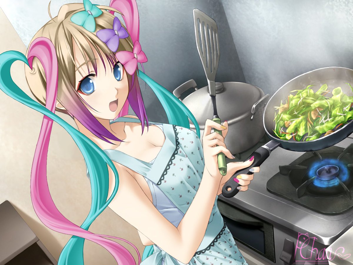 Kawaiiangel's tweet photo. How it feels cooking a yummy meal as an #angel https://t.co/K0F5NZvDWN