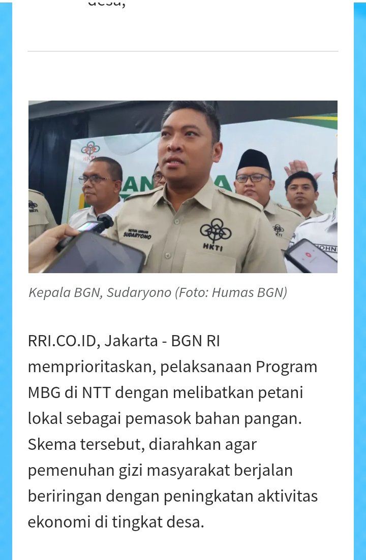 RiniSida's tweet photo. Kabar baik dari NTT! Program MBG hadir membawa solusi ganda: anak-anak tumbuh sehat bergizi, petani lokal tersenyum karena hasil tani terserap optimal. Ekonomi berputar, generasi masa depan pun makin bugar! 🇮🇩 Mari dukung bersama: https://t.co/60iYorNDJT