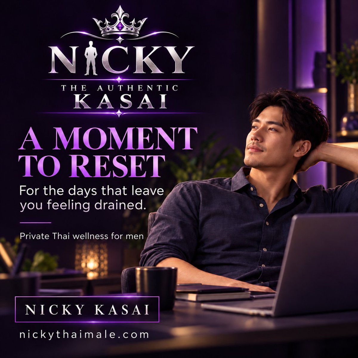 NickyThaiMale's tweet photo. A moment to reset. ✨
Some days leave you feeling drained. Take time to slow down and reconnect with yourself.
#NickyMaleTherapist #NickyKASAI #MensWellness #ThaiWellness #Relaxation #BangkokWellness #TimeToReset https://t.co/VXvOLnoWmB