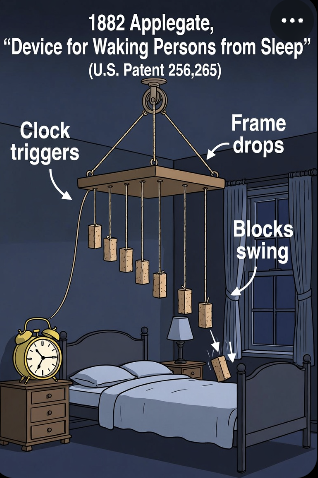 TexasIPLawGroup's tweet photo. Rise and shine, inventors. ☀️
This 1882 “wake-up machine” is proof that even the wildest ideas can get a patent.
Got one of your own? Don’t sleep on it.
Texas IP Law Group — free consult today. https://t.co/eADqQT3Rm8