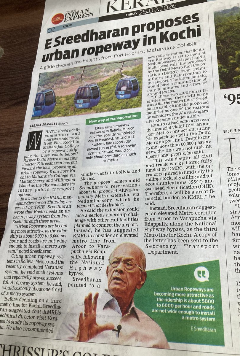 ias2990's tweet photo. @vdsatheesan @Govtofkerala Hon’ CM, Seize this rare opportunity like a statesman. Make use of this illustrious engineer’s experience and knowledge. Don’t let it go. Lead from the front without buckling under any pressure from any quarters. ATB. https://t.co/euhhp9nyZ3