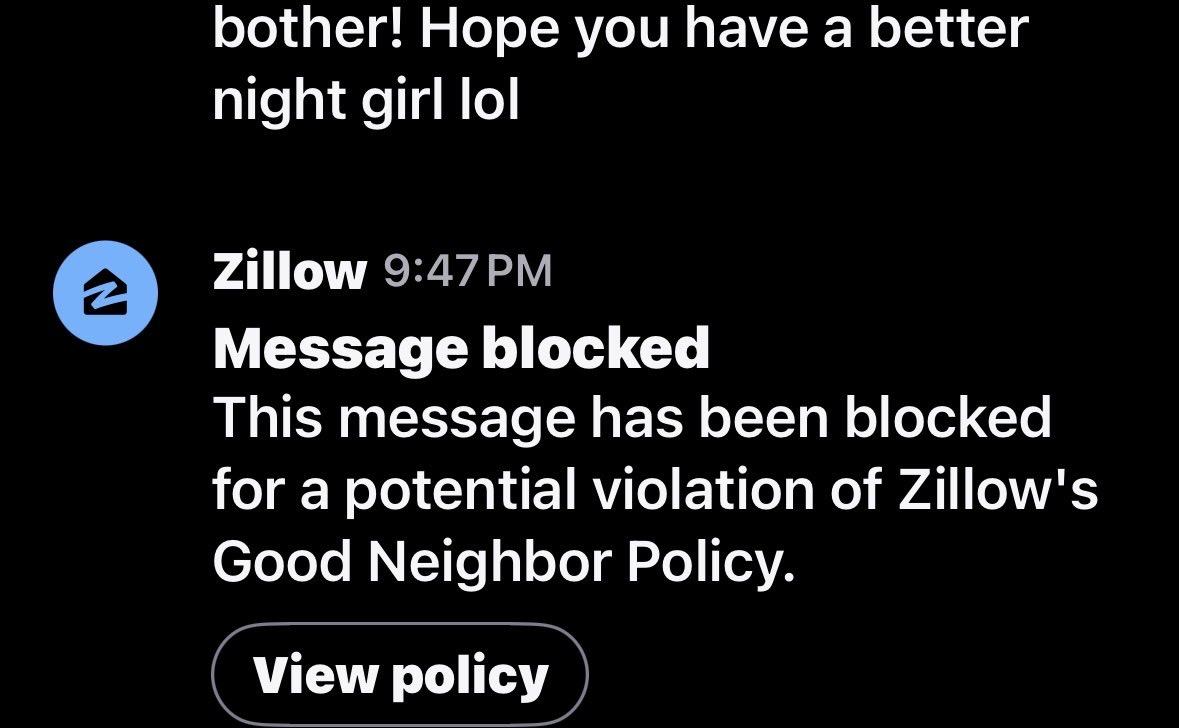 pixiii030's tweet photo. got in real one sided beef in the zillow messenger. like omggg she was trying to curse me out they had to nuke her!! https://t.co/oKh2ZJfN85