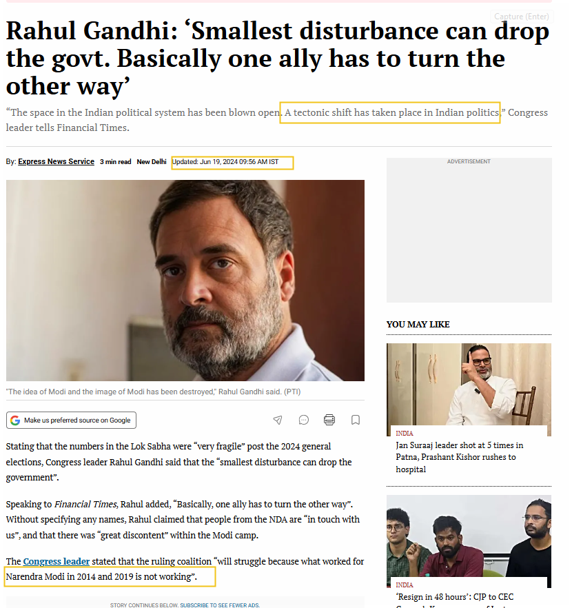 ajayrotti's tweet photo. They celebrated and even called it a tectonic shift in June 2024 for a false result?? They were hoping either of the Babus (JDU or TDP) would be out... once that dint happen... the very same results are now false! 😂😂 https://t.co/KOTPOfUaf4