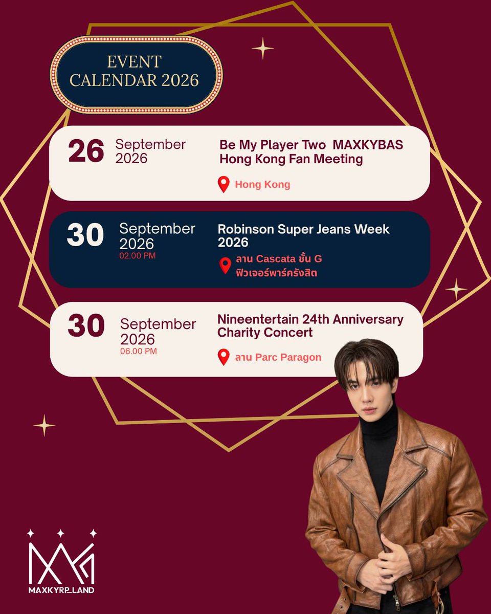 MaxkyRP_Land's tweet photo. ── ✦ 𝐌𝐀𝐗𝐊𝐘 𝐋𝐀𝐍𝐃 𝐒𝐂𝐇𝐄𝐃𝐔𝐋𝐄 ✦ ──
𝑺𝒄𝒉𝒆𝒅𝒖𝒍𝒆  𝑼𝒑𝒅𝒂𝒕𝒆𝒔 

🗓 อัพเดทตารางงานของ แม็กกี้ 
เดือนกันยายน 2026 Hashtags &amp; Keywords รออัปเดตเพิ่มเติมนะคะ

✦ ───────────── ✦
♛ #MaxkyRPLand ♛
✧ @maxky_rp ✧
#maxky_rp · #แม็กกี้รชต https://t.co/9nJ9RyRMVv