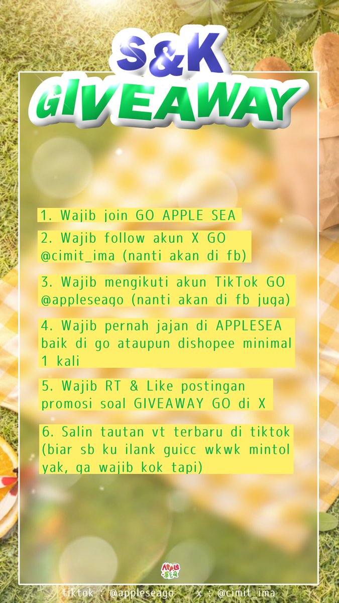 cimit_ima's tweet photo. halo teman-temannn 👋👀 applesea udah nyentuh 400 member nih! buat ngerayain, kita adain giveaway kecil kecilan dengan hadiah yang lumayan banget!  syaratnya gampang, pemenang dipilih lewat spin. yang udah memenuhi snk, langsung isi bukti di gform yaa
https://t.co/uNlRvgyeHo https://t.co/lLsEbcjanv