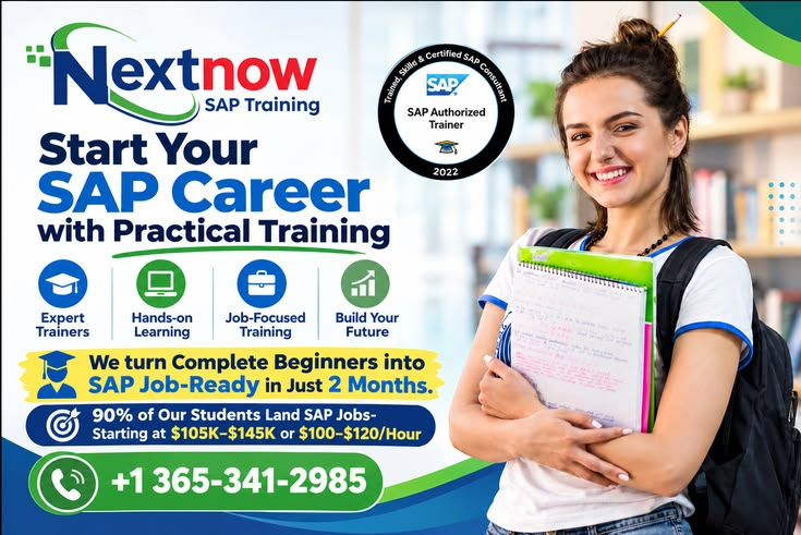 nextnowca's tweet photo. Start your SAP career with practical training, beginner-friendly learning, and job-focused skills for real-world opportunities. Read more: https://t.co/KSPglB97h8

#saptraining #sapcareer #sapjobs #saplearning #sapcourses #sapmodules #sapjobready #sapprofessionals #sapbeginner https://t.co/r56dkn5BIm