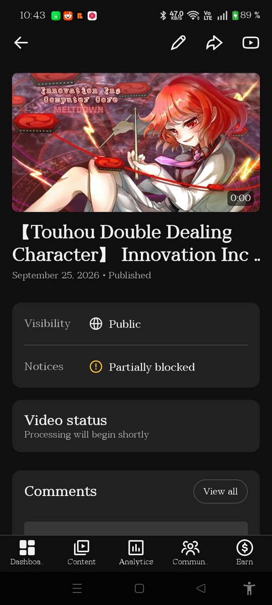 udon8970's tweet photo. Dear @YouTube This video called: 【Touhou Double Dealing Character】 Innovation Inc Computer Core Meltdown | Roblox got copyright strikes by WMG https://t.co/2INFWVckQb