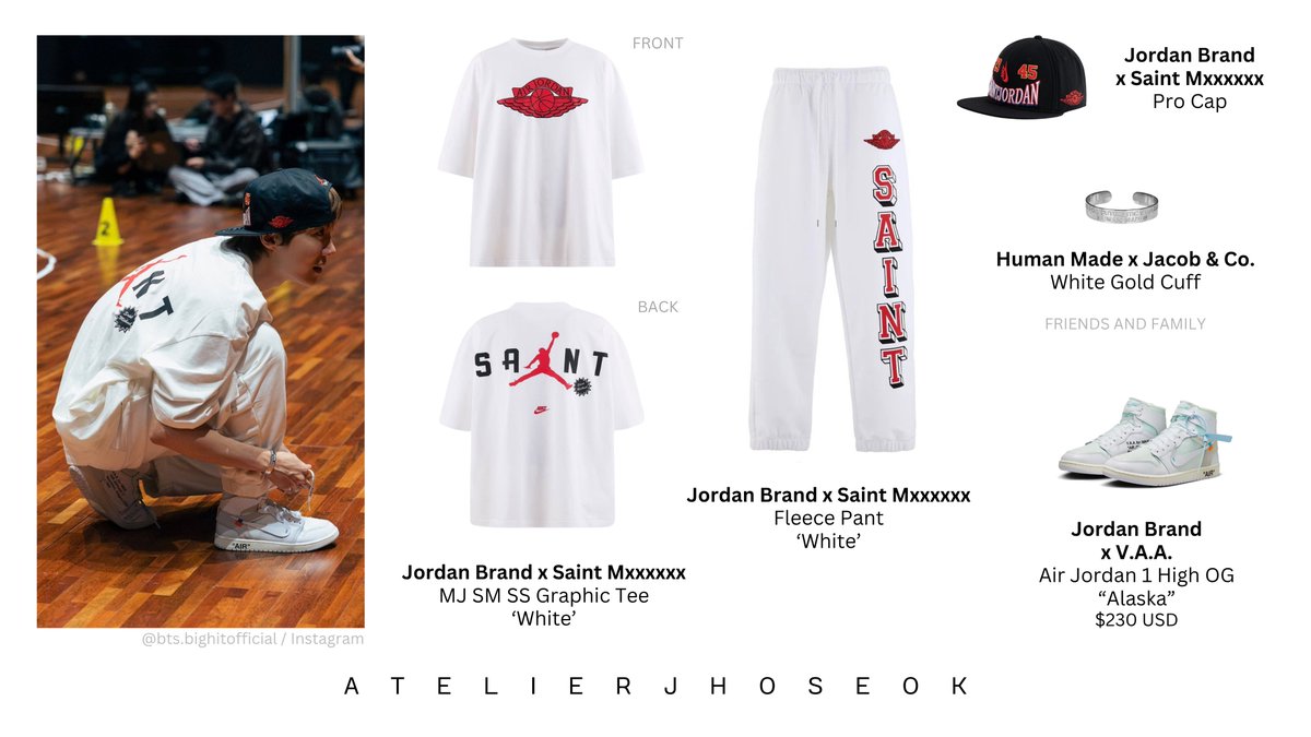 atelierjhoseok's tweet photo. 2026.09.23   bts.bighitofficial   Instagram

Uploaded for the Completed Outfit 🫡💖

#jhope #제이홉 #jhopefashion #Nike #JordanBrand #SaintMxxxxxx #HumanMade #JacobAndCo #VAA https://t.co/78X6sc4sE6