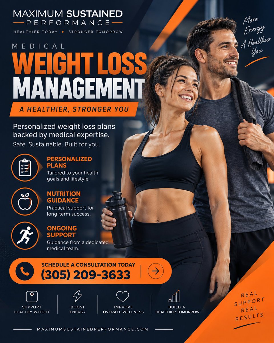 MaximumSus49793's tweet photo. Struggling to lose weight? 💪 Get personalized, physician-guided support built around your goals and lifestyle.

📞 (305) 209-3633
🌐 https://t.co/Q7smFZUtQP

#WeightLoss #WeightManagement #Wellness https://t.co/e2fjhw9mCG