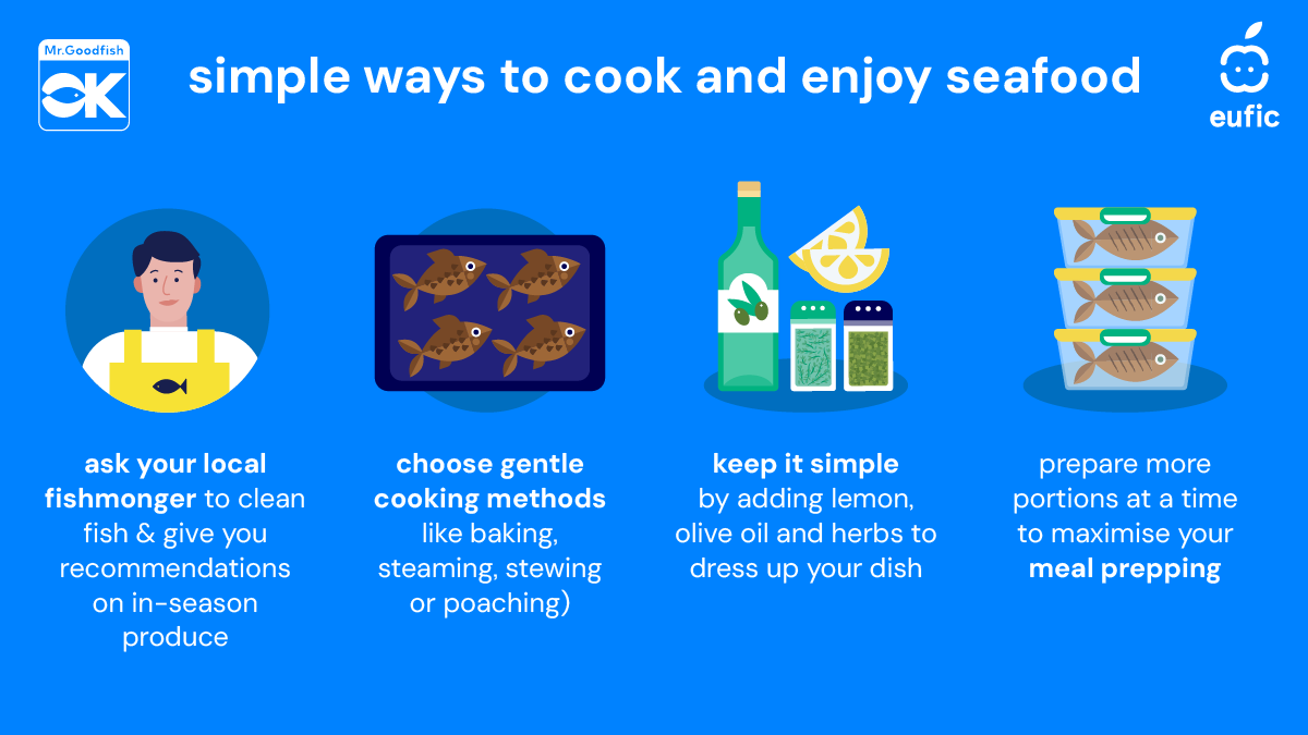 EUFIC's tweet photo. #Seafood for lunch, but not sure where to start? π
A few simple choices can make preparation easier than you might think. From your fishmonger to your cooking method, discover what can help π
#ResponsibleSeaFood #MrGoodFish https://t.co/gvOUfFP8Va
